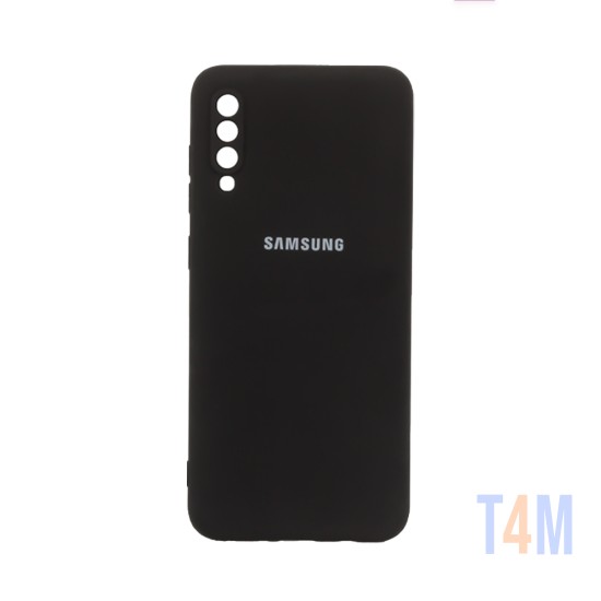 Silicone Case with Camera Shield for Samsung Galaxy A70 Black